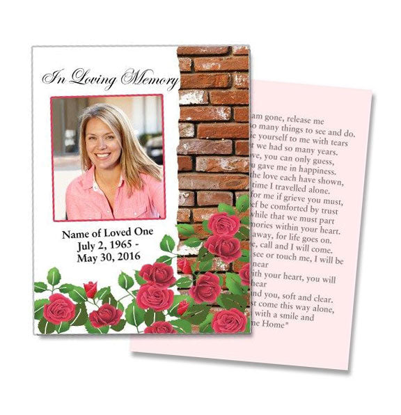 Austere Small Memorial Card Template.