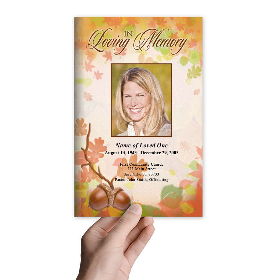 Autumn Funeral Program Template.