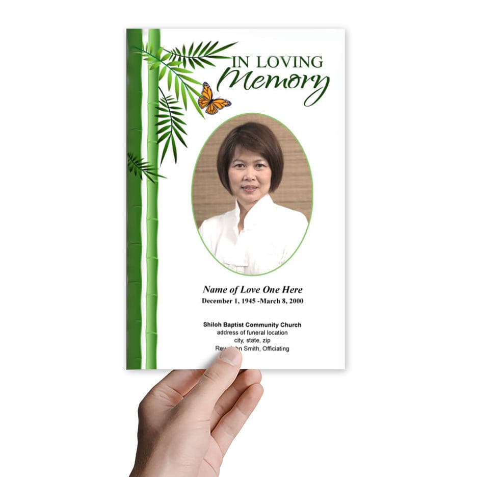 Bamboo Funeral Program Template.