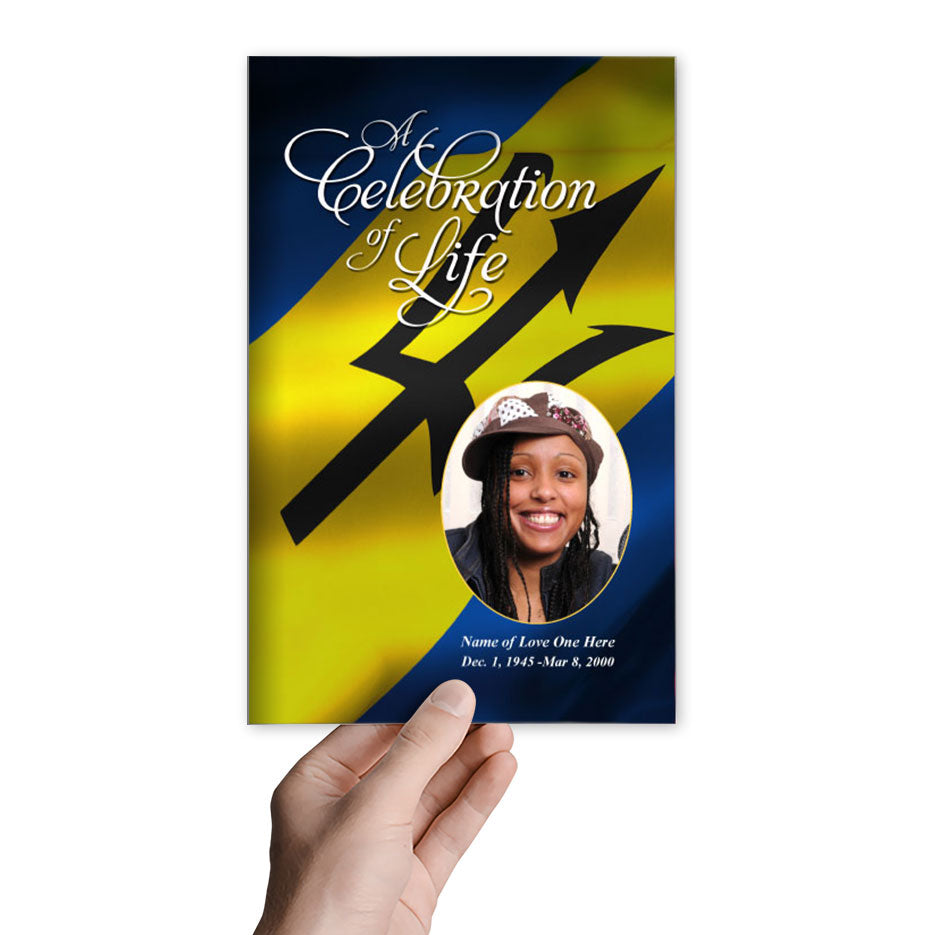Barbados Funeral Program Template.