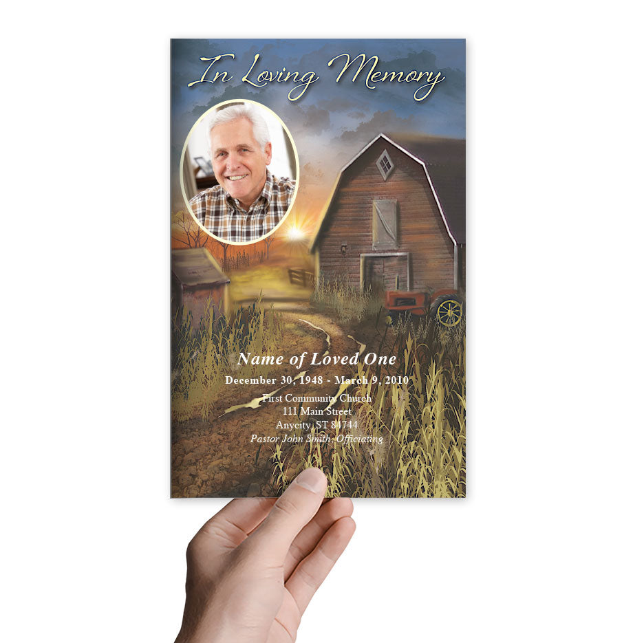 Barn Funeral Program Template.