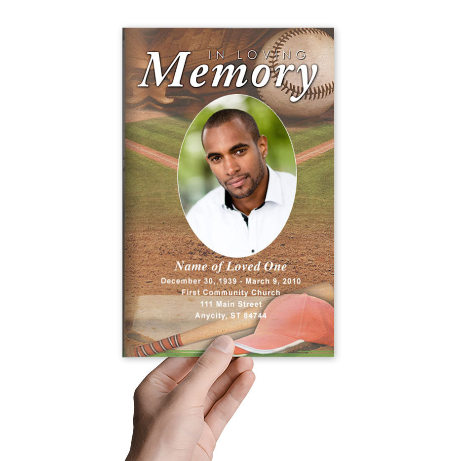 Baseball Funeral Program Template.