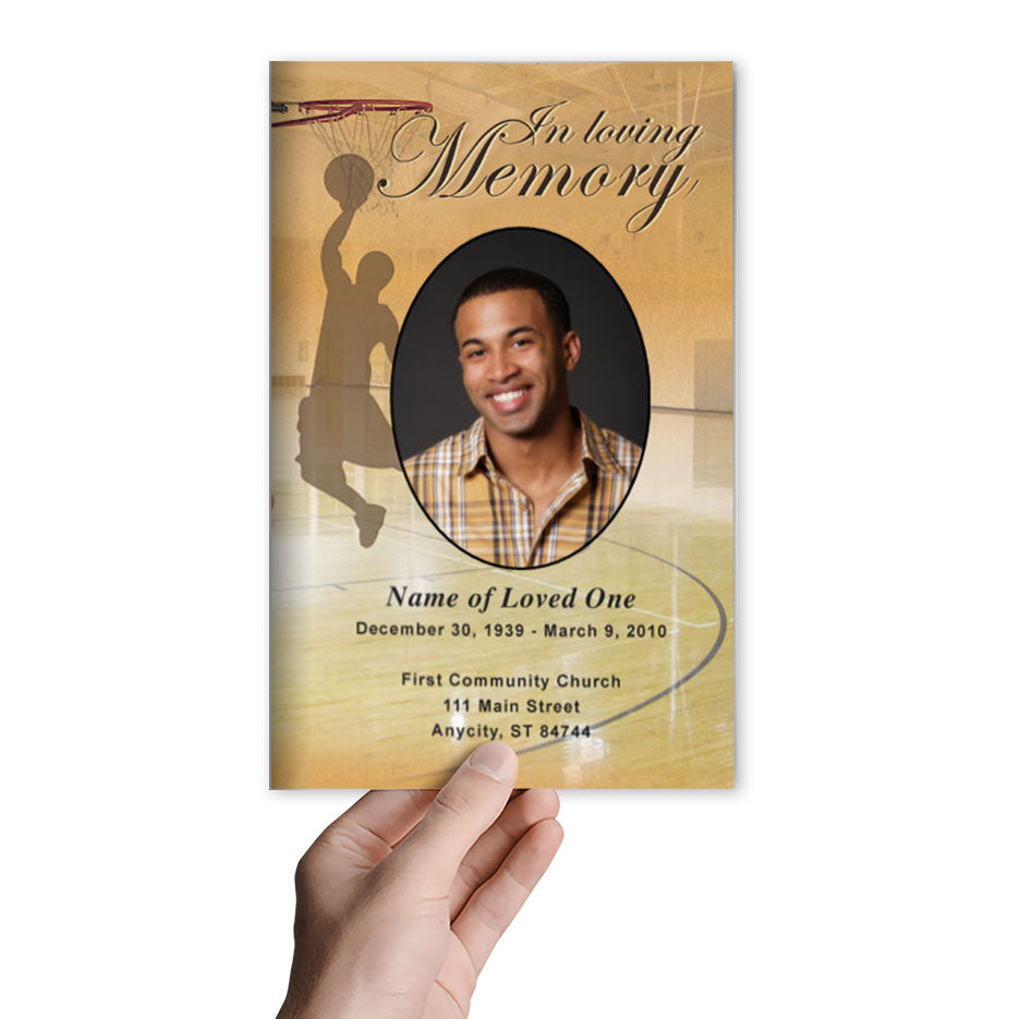 Basketball Funeral Program Template.