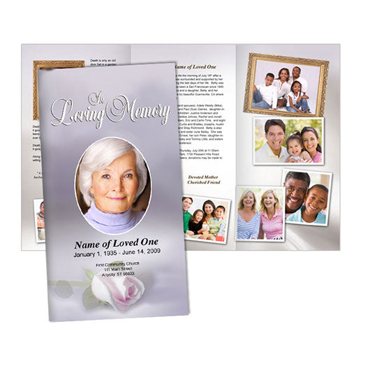 Beloved Trifold Funeral Brochure Template.