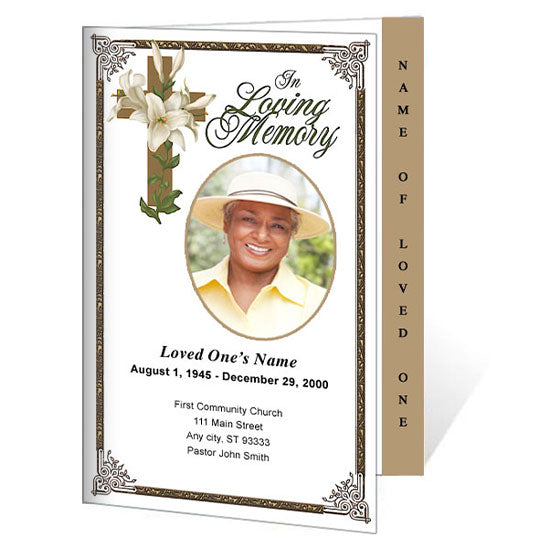 Bethany 4-Sided Graduated Funeral Program Template.