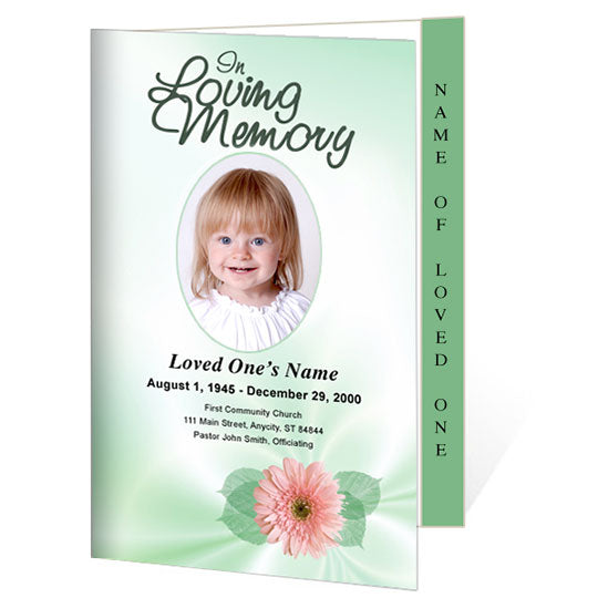 Blossom 4-Sided Graduated Funeral Program Template.