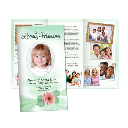 Blossom Trifold Funeral Brochure Template.