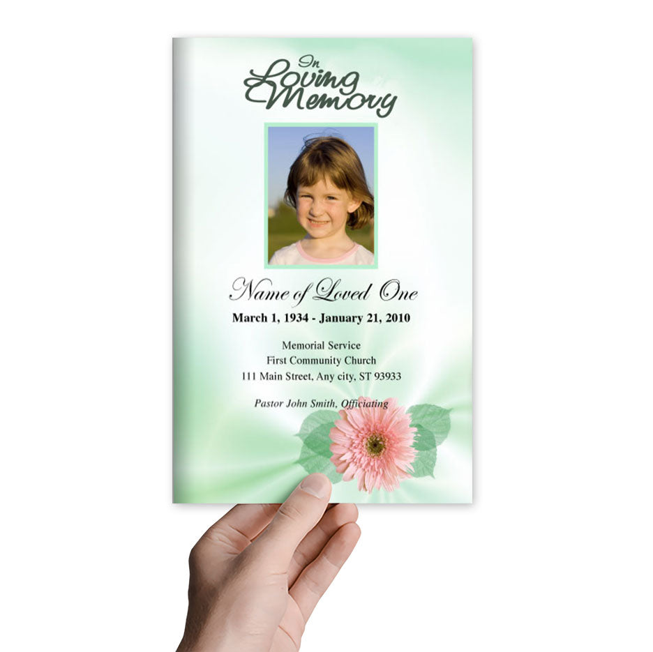 Blossom Funeral Program Template.
