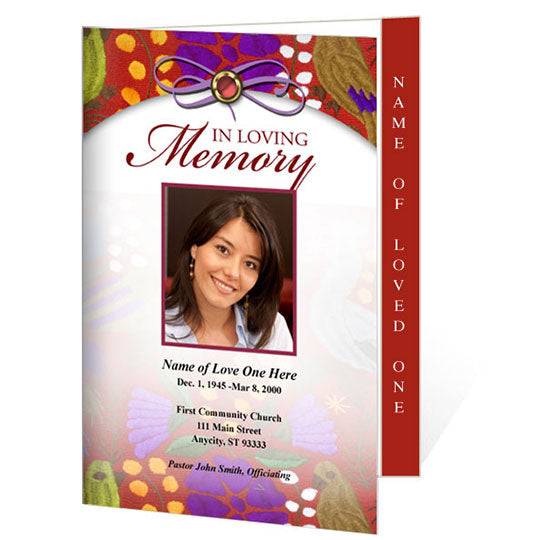 Bonita 4-Sided Graduated Funeral Program Template.