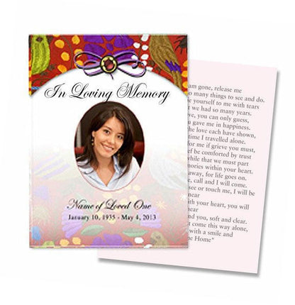 Bonita Small Memorial Card Template.