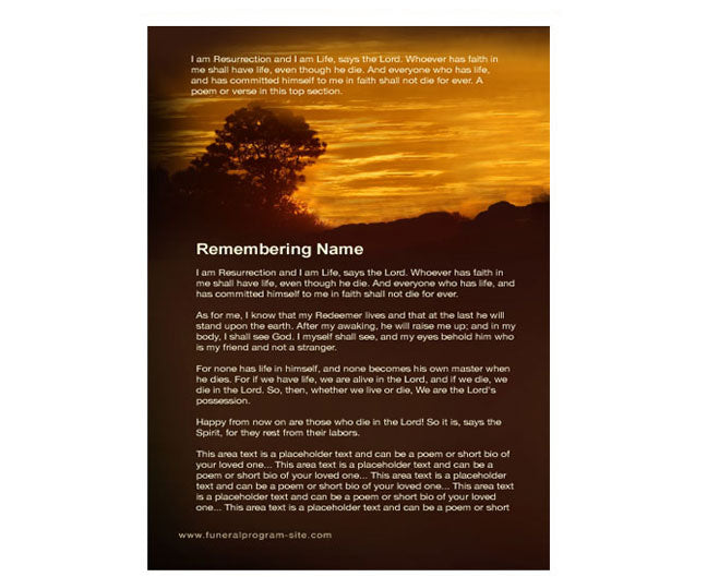 Renewal Funeral Booklet Template.