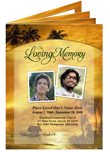 Island Funeral Booklet Template.