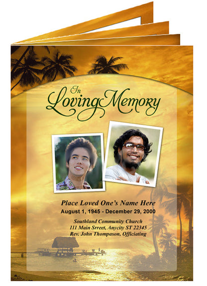 Island Funeral Booklet Template.