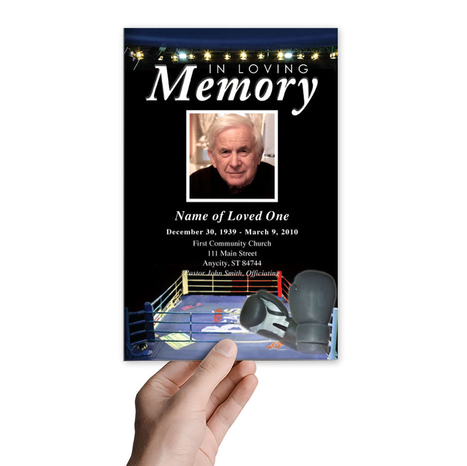 Boxing Funeral Program Template.