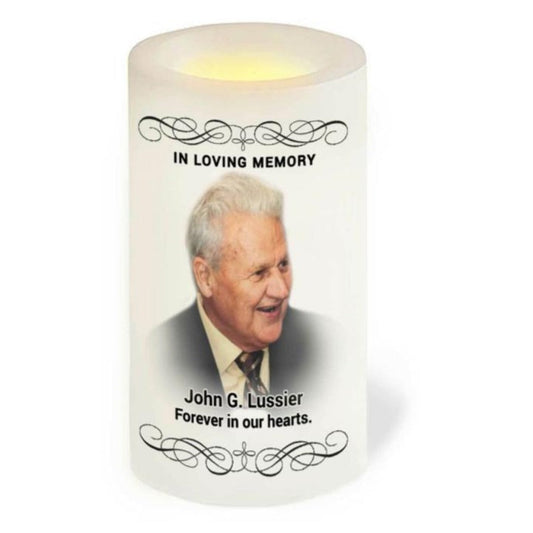 Brennan Personalized Flameless LED Memorial Candle.
