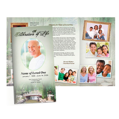 Bridge Trifold Funeral Brochure Template.