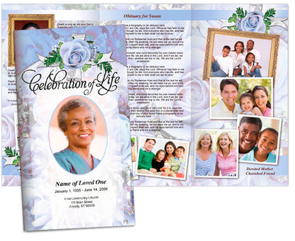 Precious Trifold Funeral Brochure Template.