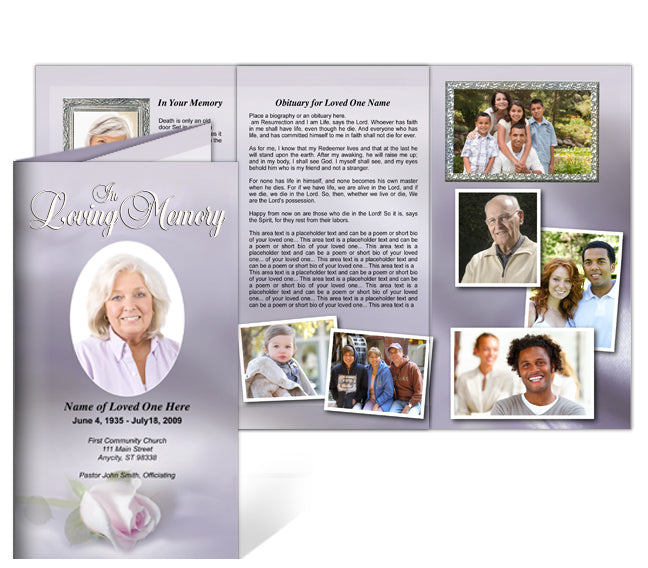 Beloved Trifold Funeral Brochure Template.