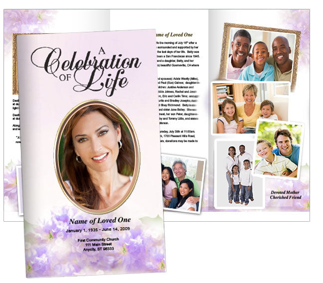 Garland TriFold Funeral Brochure Template