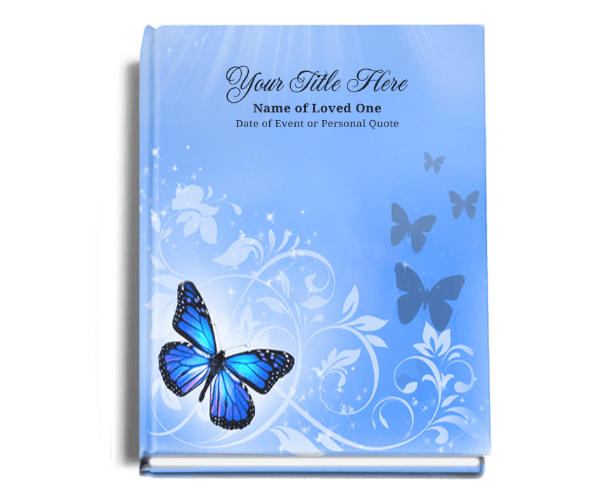 Butterfly Perfect Bind Memorial Funeral Guest Book.