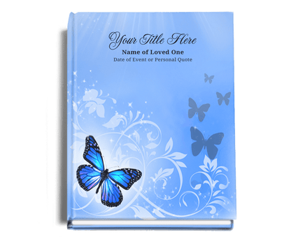 Butterfly Perfect Bind Memorial Funeral Guest Book.