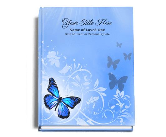 Butterfly Perfect Bind Memorial Funeral Guest Book.