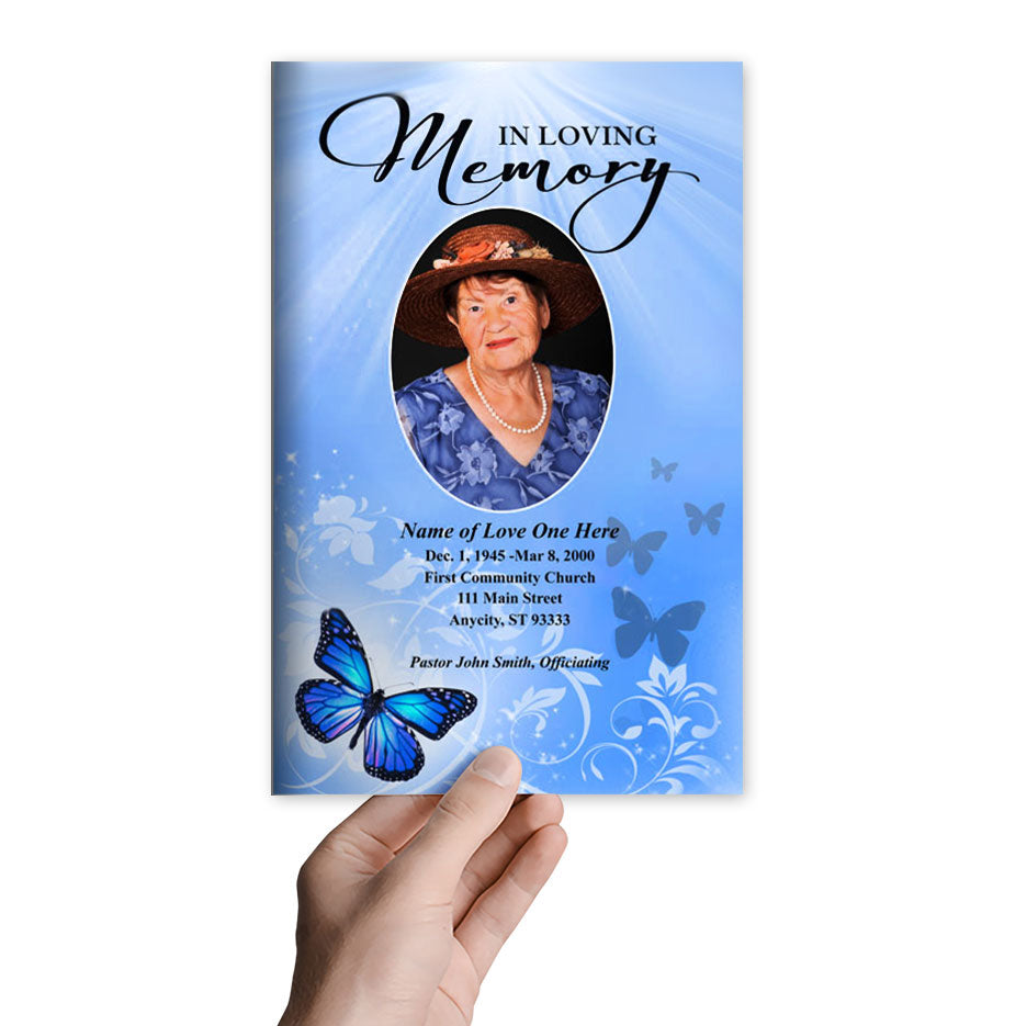 Butterfly Funeral Program Template.