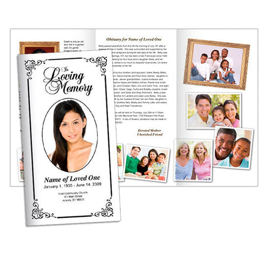 Cadence Trifold Funeral Brochure Template.