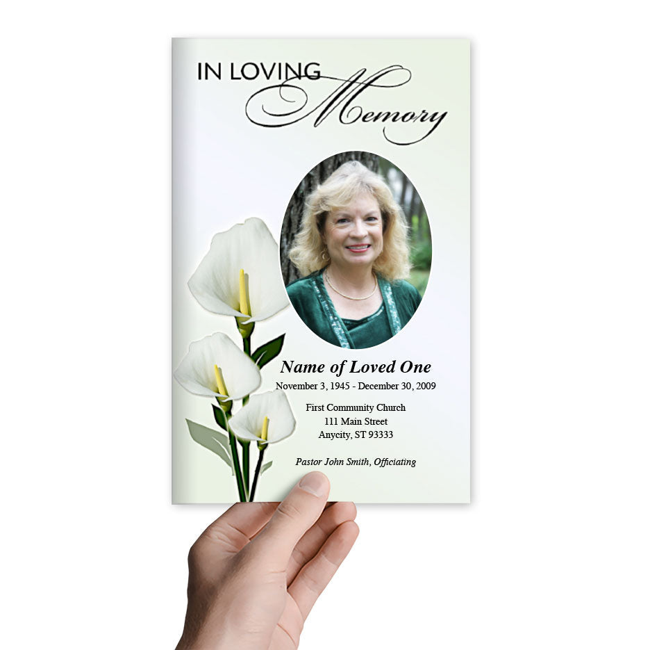 Calle Lily Funeral Program Template.