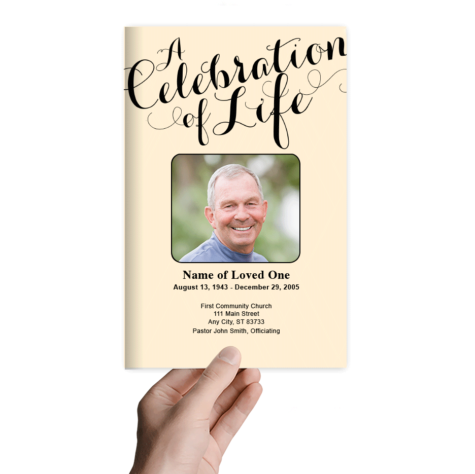 Celebration of Life Funeral Program Template.