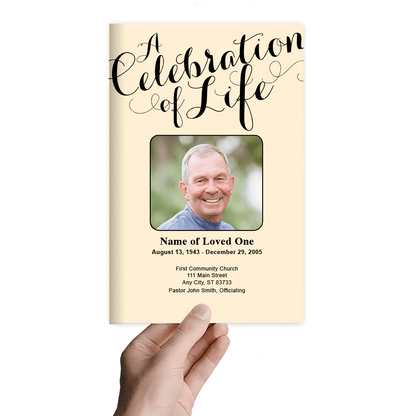 Celebration of Life Funeral Program Template.