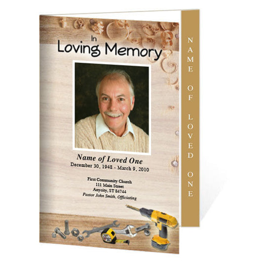 Carpenter 4-Sided Graduated Funeral Program Template.