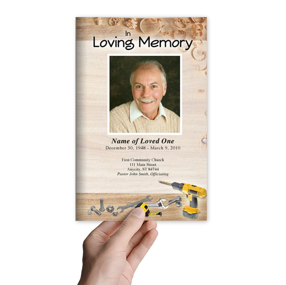 Carpenter Funeral Program Template.