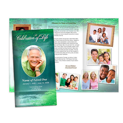 Cascade Trifold Funeral Brochure Template.