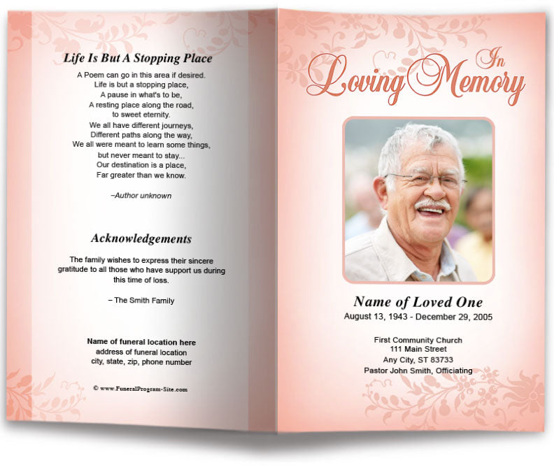Ceasar Funeral Program Template.