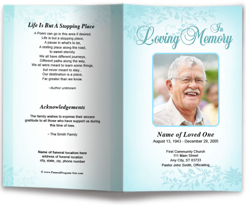 Ceasar Funeral Program Template.