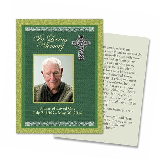 Celtic Small Memorial Card Template.