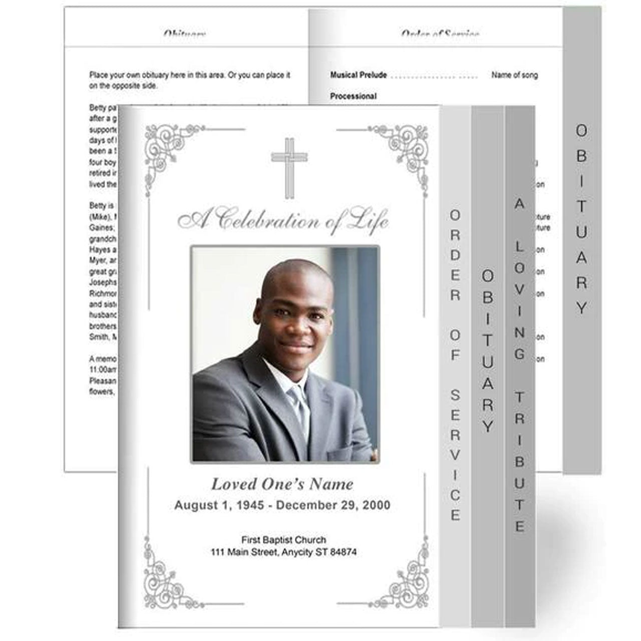 Charming Tabloid 8-Sided Graduated Program Template.