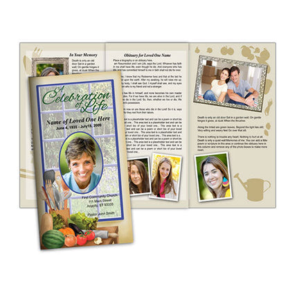 Chef TriFold Funeral Brochure Template.