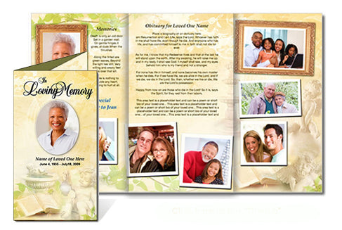 Cherub Trifold Funeral Brochure Template.