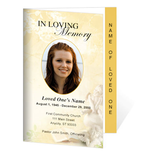 Cherub 4-Sided Graduated Funeral Program Template.