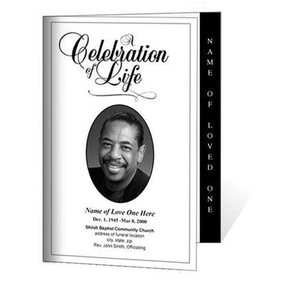 Classic 4-Sided Graduated Funeral Program Template.