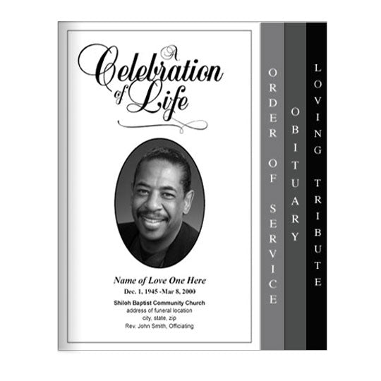Classic 8-Sided Graduated Funeral Program Template.