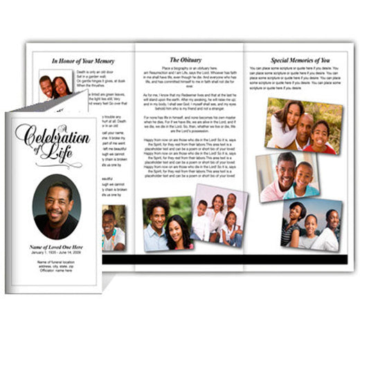 Classic TriFold Funeral Brochure Template.