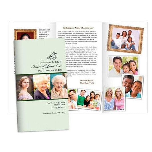 Contemporary Trifold Funeral Brochure Template.