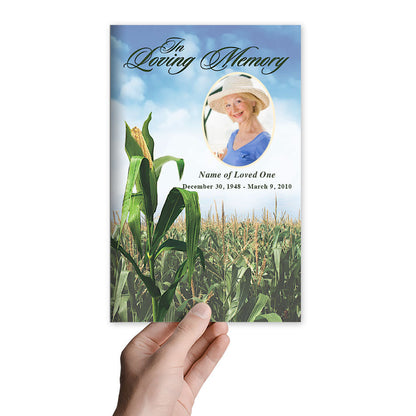 Cornfield Funeral Program Template.