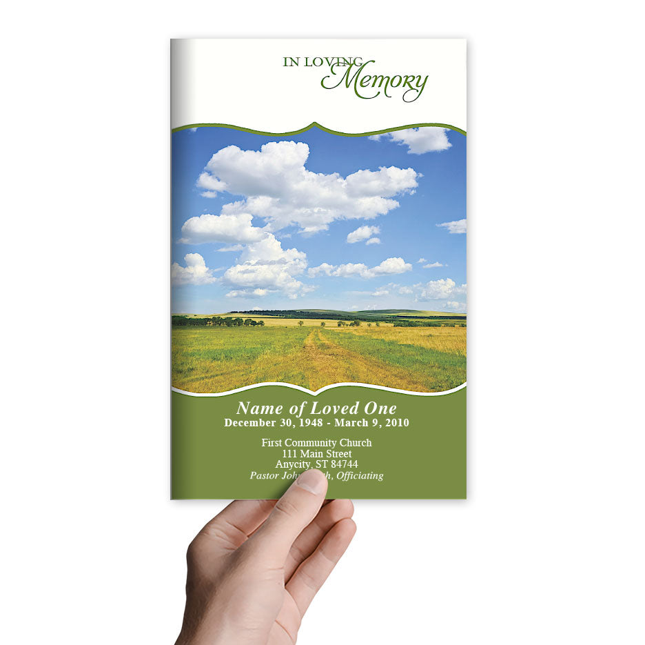 Country Funeral Program Template.