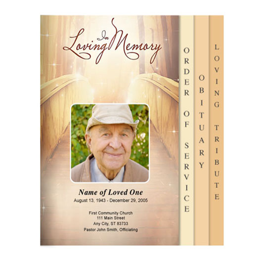 Crossing 8-Sided Graduated Funeral Program Template.