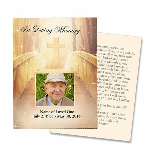 Crossing Small Memorial Card Template.