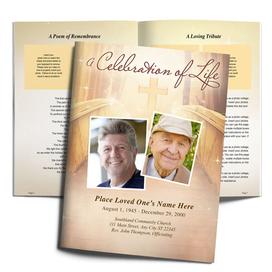 Crossing Funeral Booklet Template.